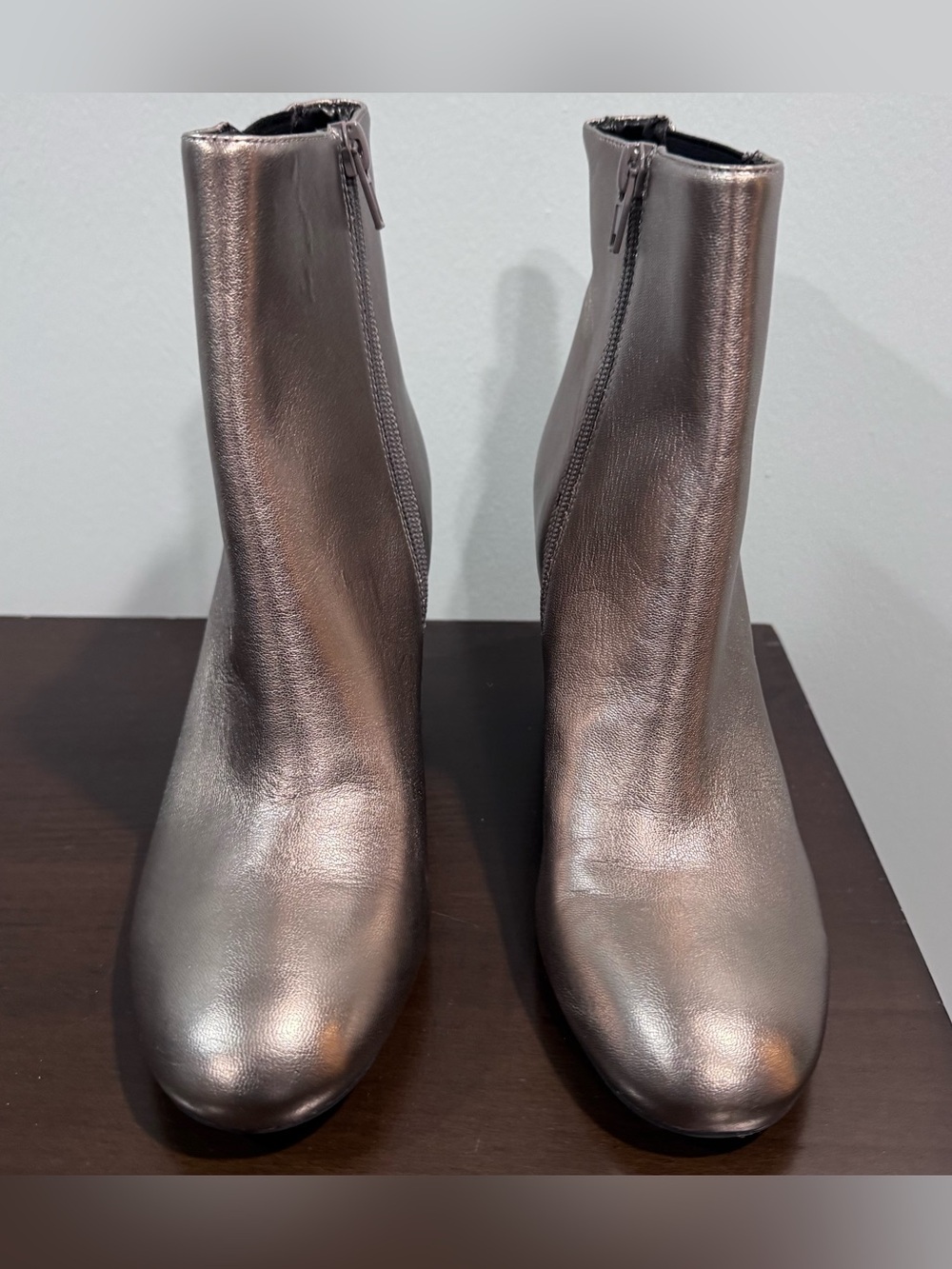 Preston & York Olina Metallic Pewter Ankle Boots